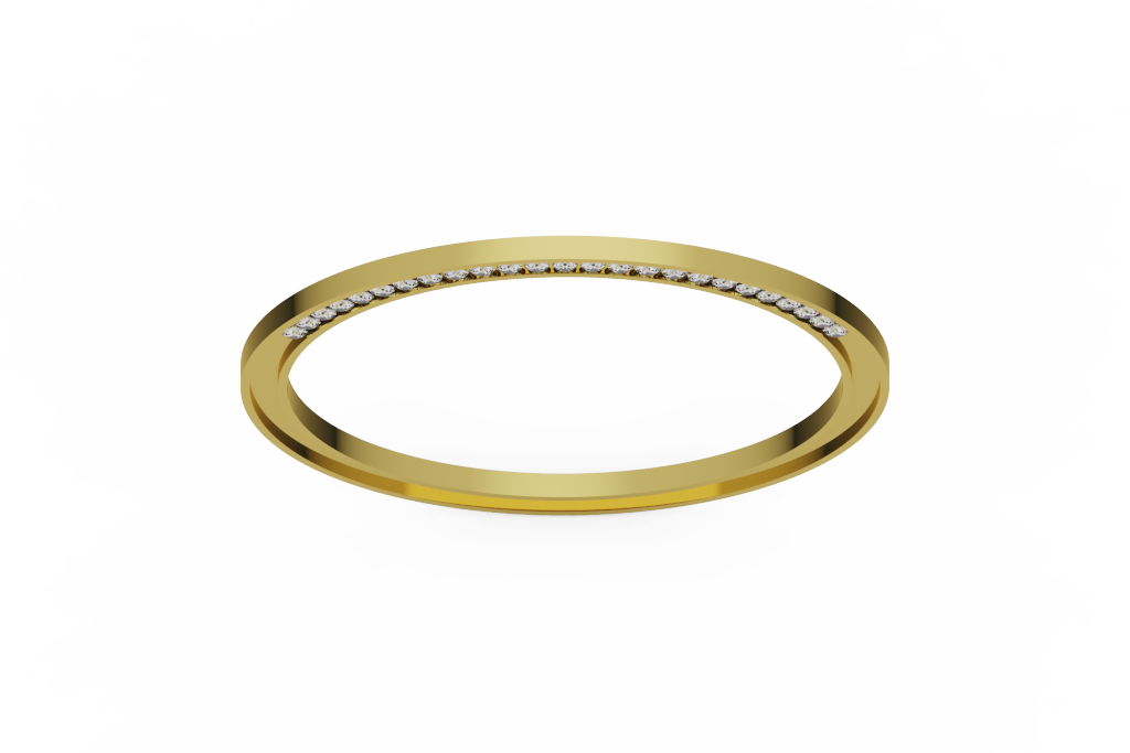 Diamond Wedding Band With Polished Rails