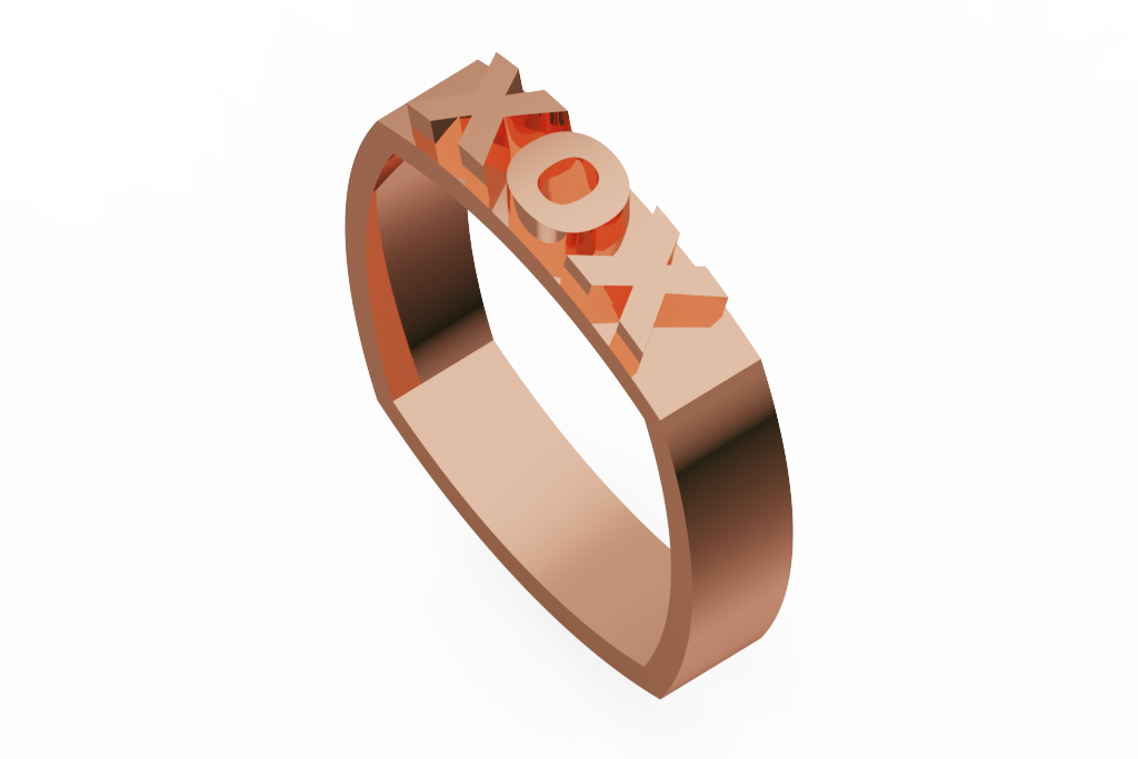 Wide Geometric XO Fashion Band