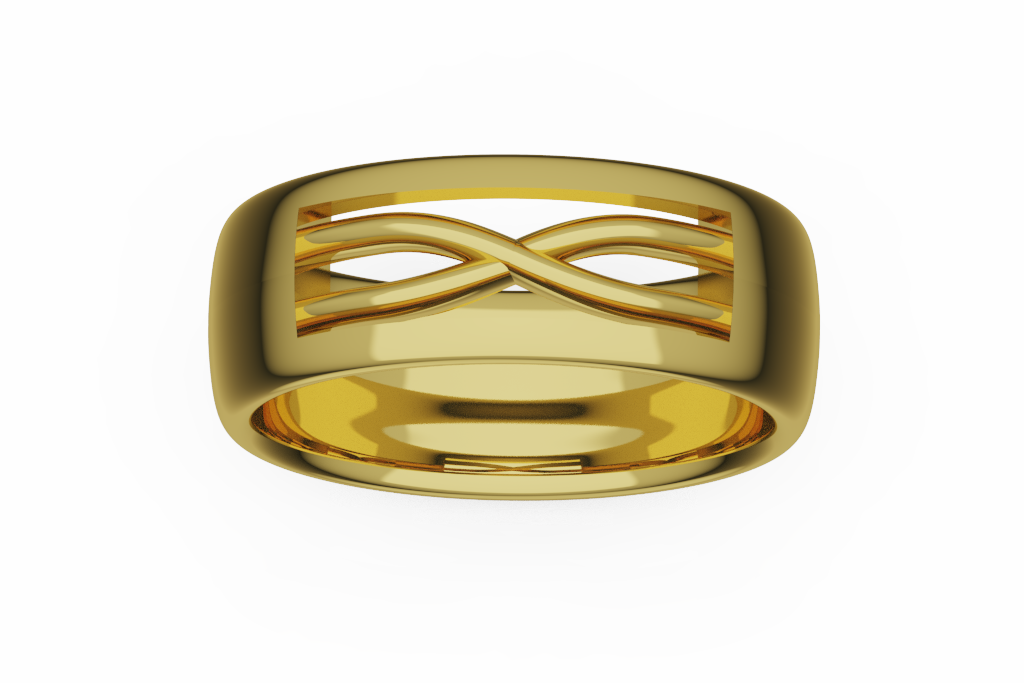 Wide Infinity Knot Openwork Wedding Band