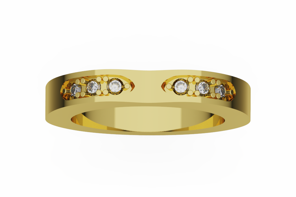 Two Section Round Diamond Wedding Band