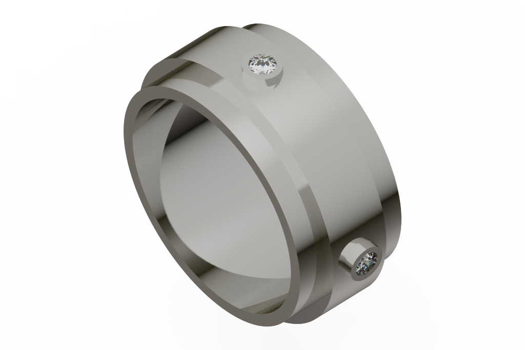 Wide Men's Layered Cuff Diamond Band