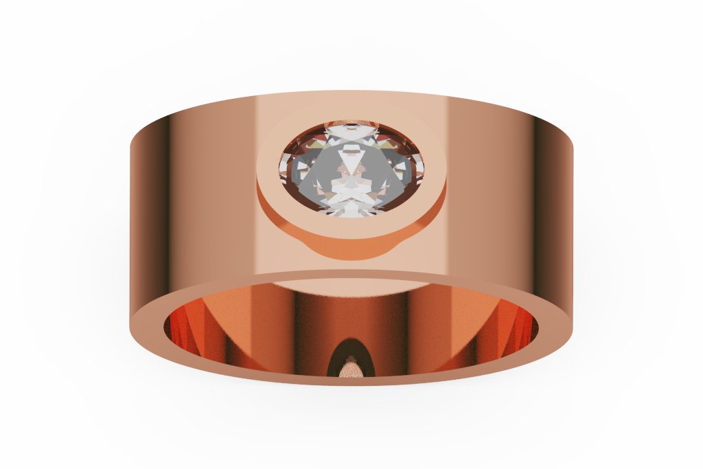 Wide Bezel Solitaire Cigar Band