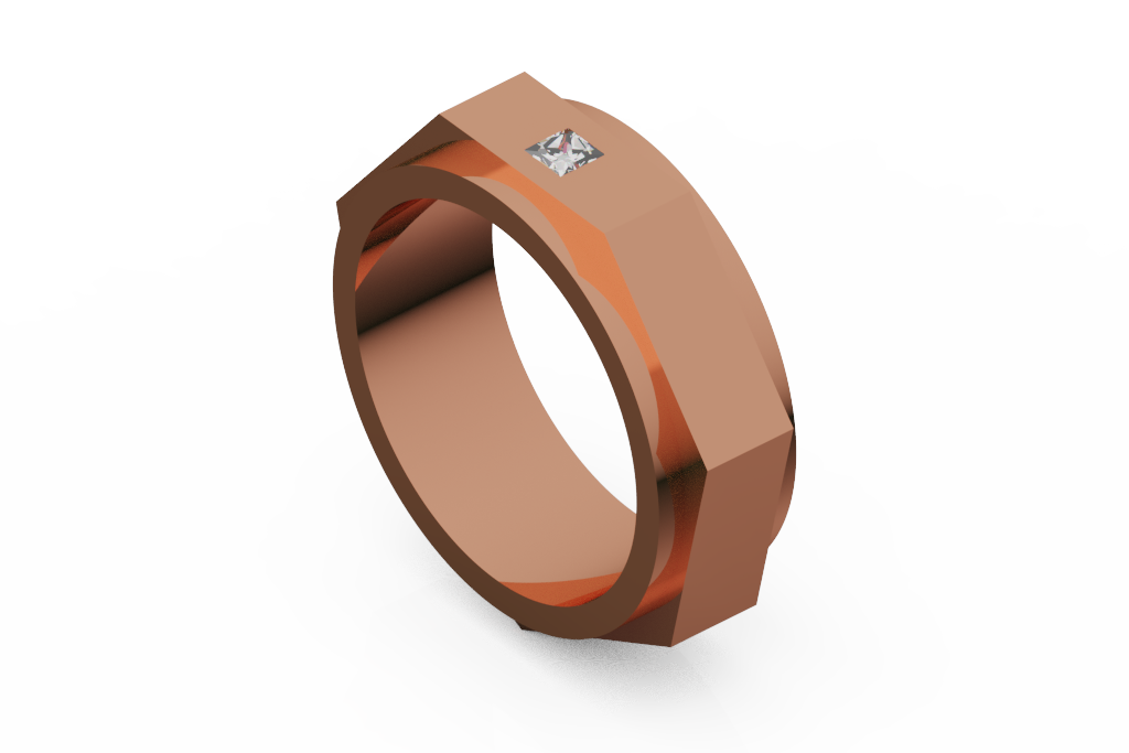 Men's Geometric Princess Cut Diamond Band