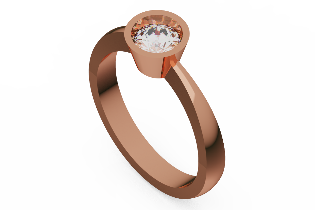 Round Bezel Solitaire Ring
