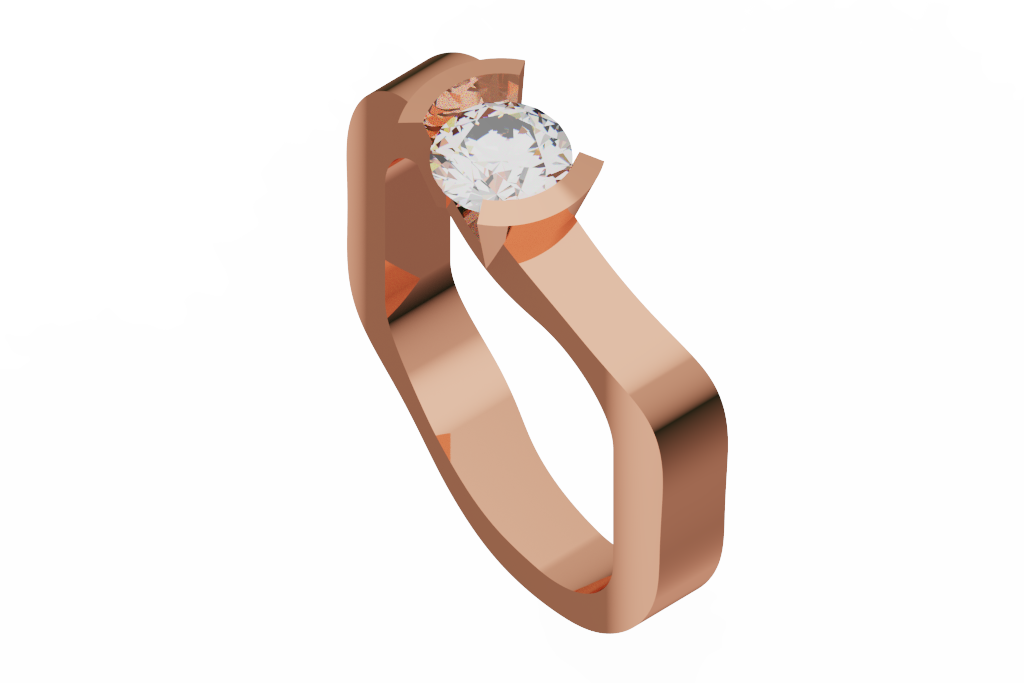 Round Diamond Bypass Solitaire Ring