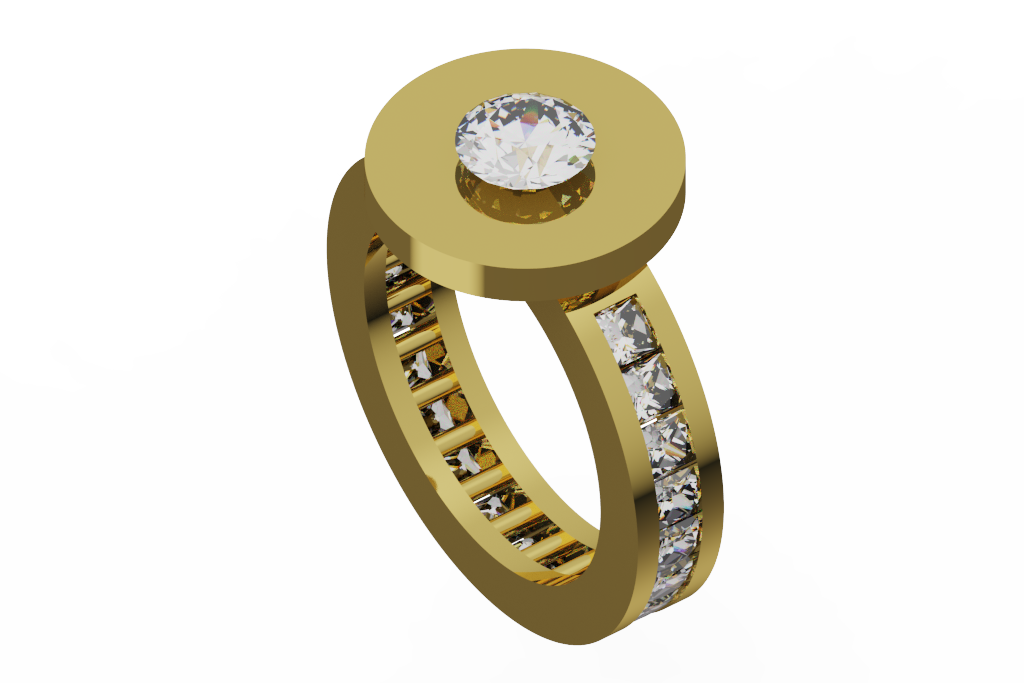 Round Diamond Medallion Engagement Ring