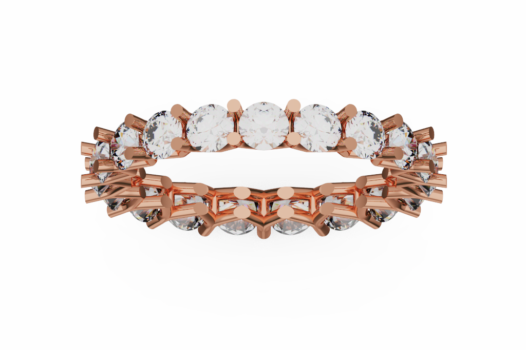 Round Diamond Shared Prong Eternity Band
