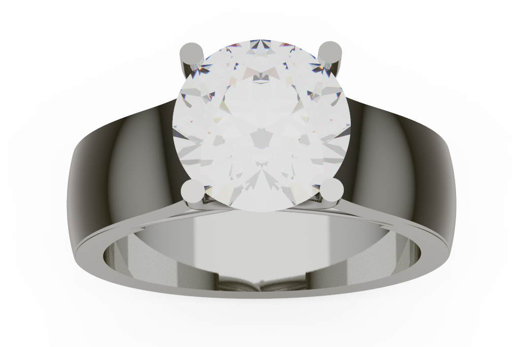 Large Round Cathedral Solitaire Ring
