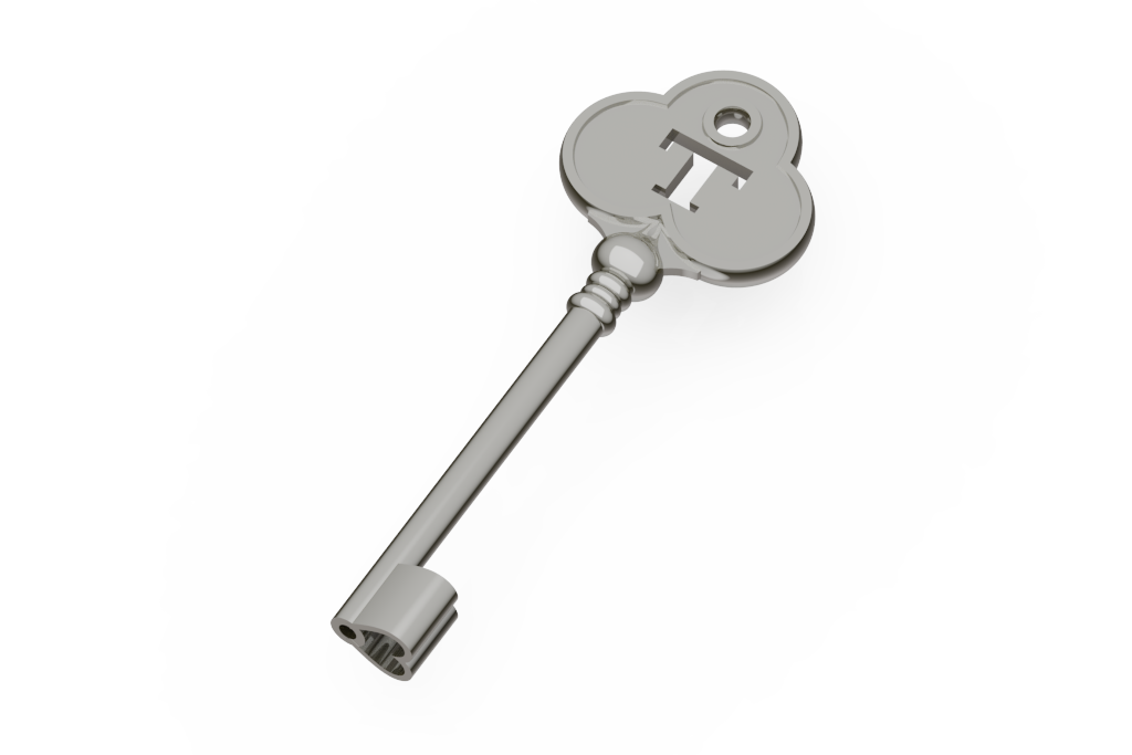 Vintage Key Pendant With Heart Bit