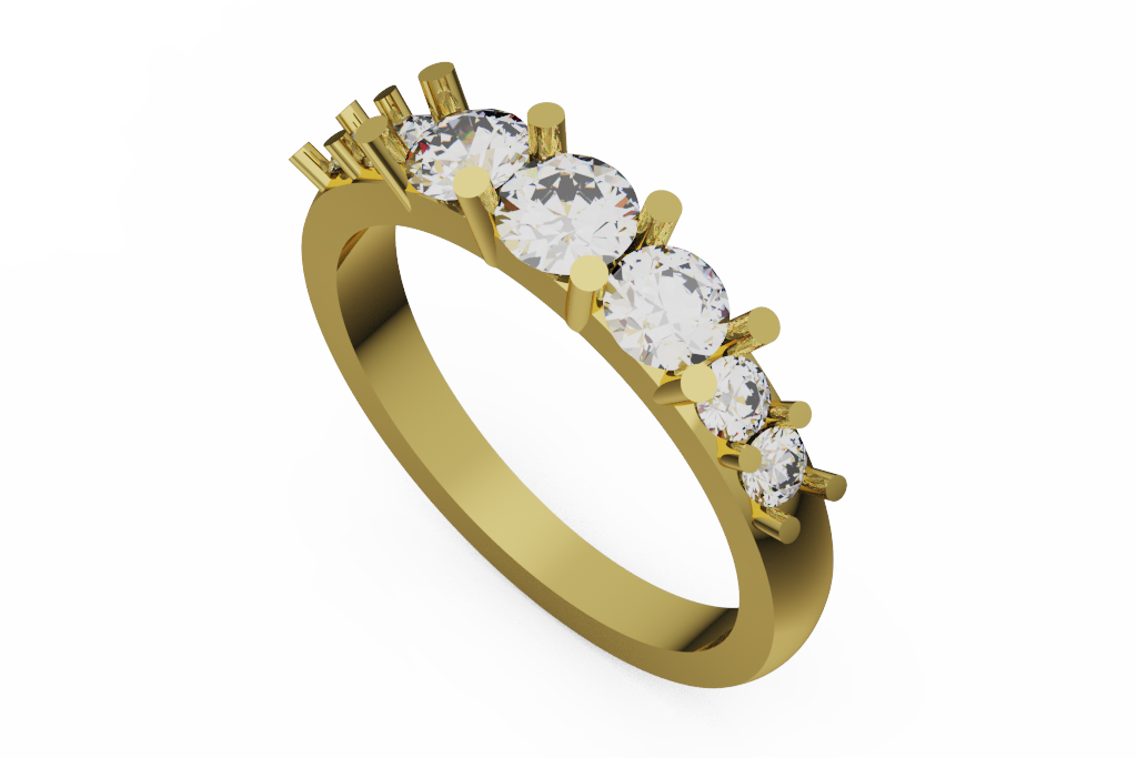 Graduated Round Diamond Anniversary Band
