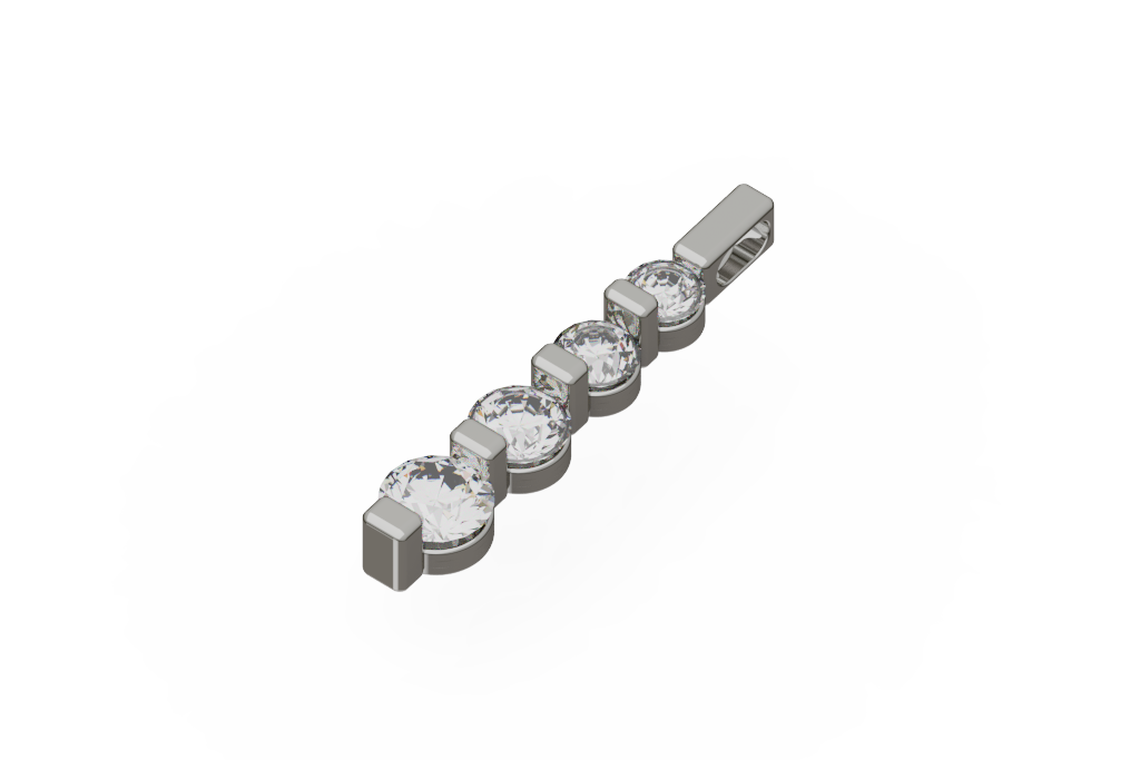 Graduated Round Diamond Bar Pendant