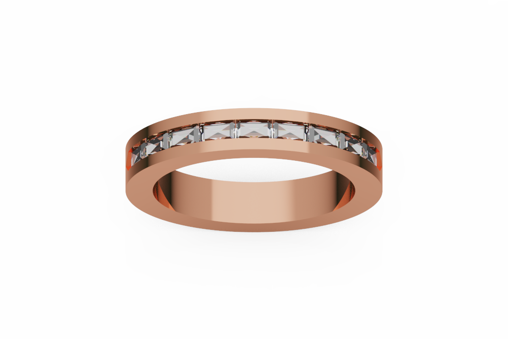 Princess Cut Channel Diamond Wedding Band