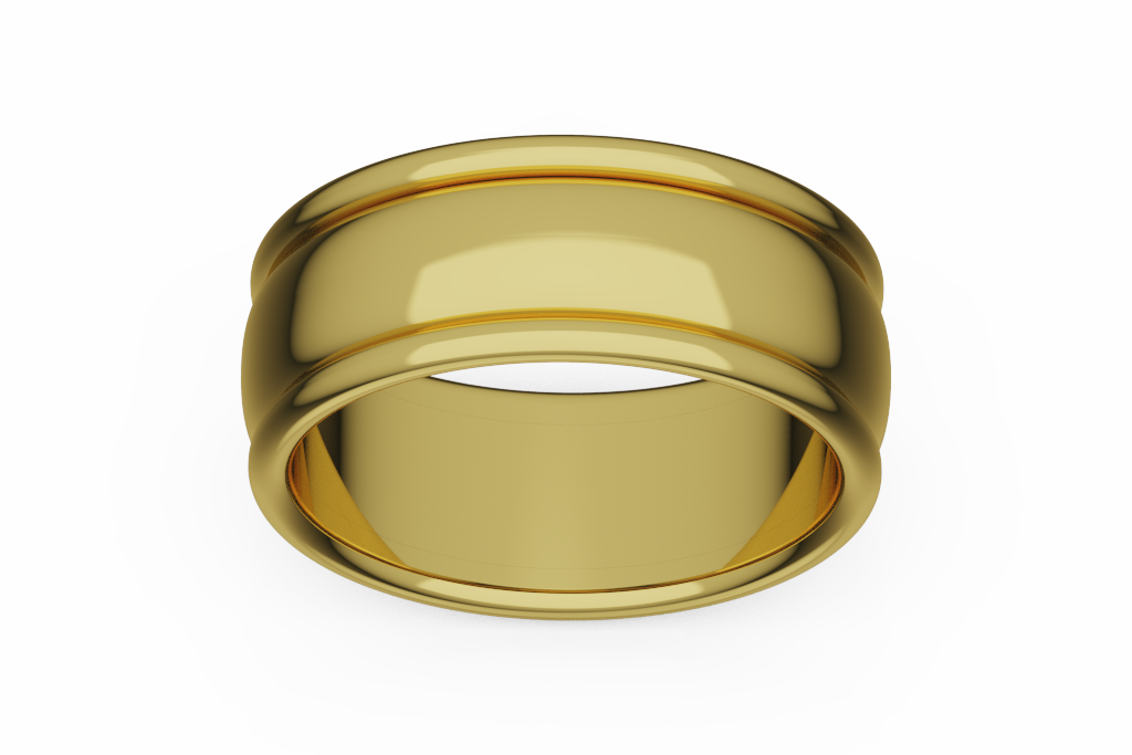 Wide Domed Rail Wedding Band