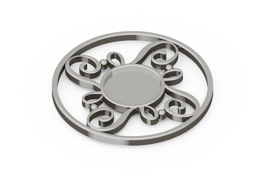 Round Open Scrollwork Medallion Pendant