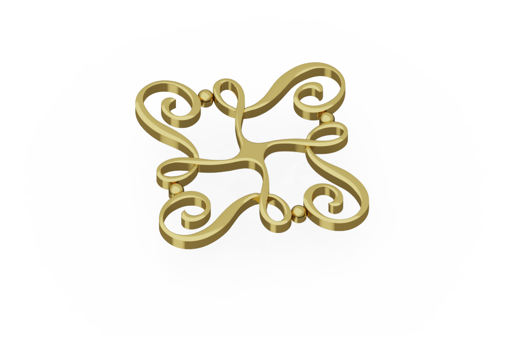 Open Scrollwork Frame Pendant