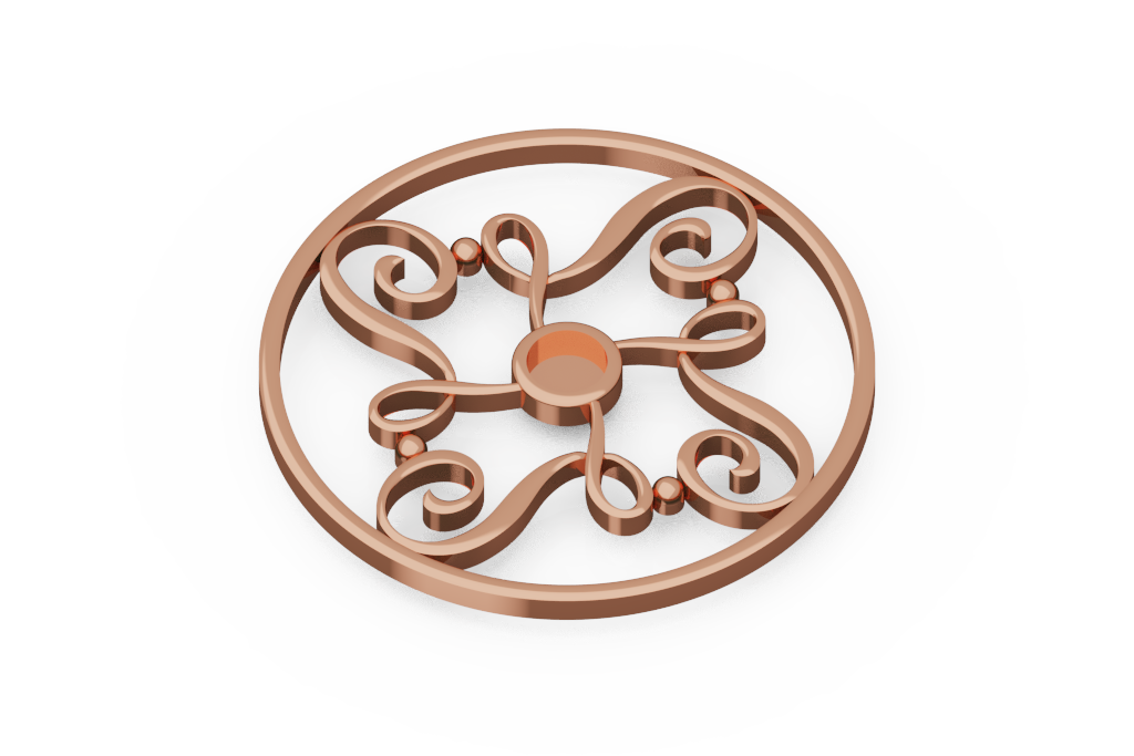 Round Filigree Scroll Medallion Pendant