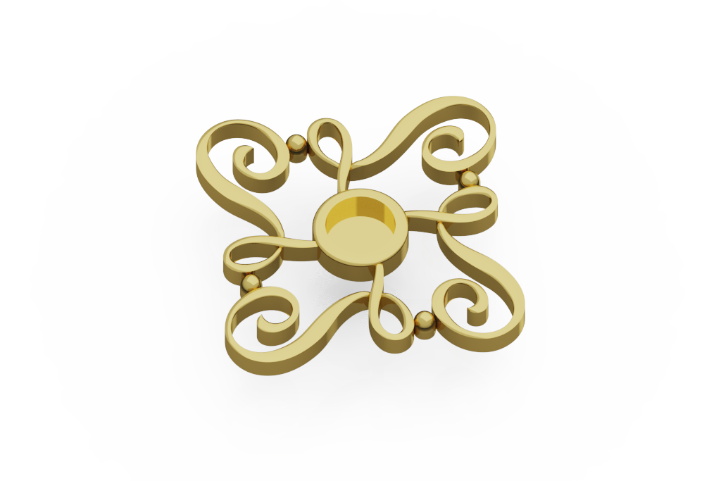 Open Scroll Pendant With Center Round Setting