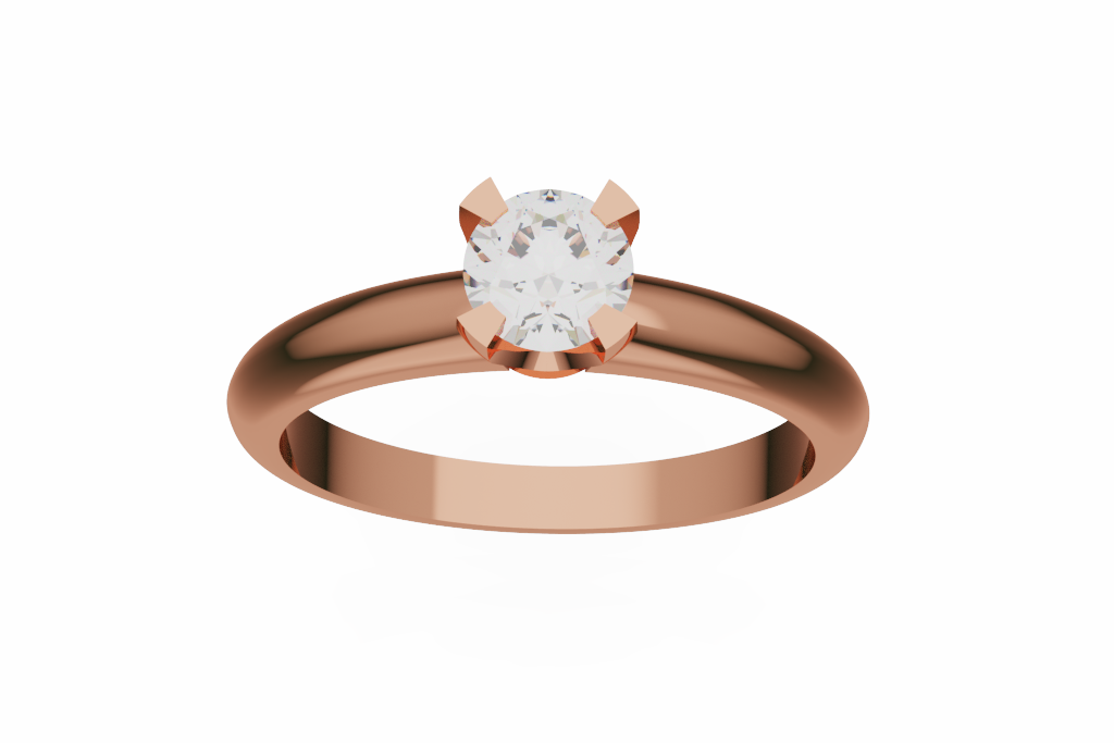 Round Solitaire Ring With Sculpted Shoulders