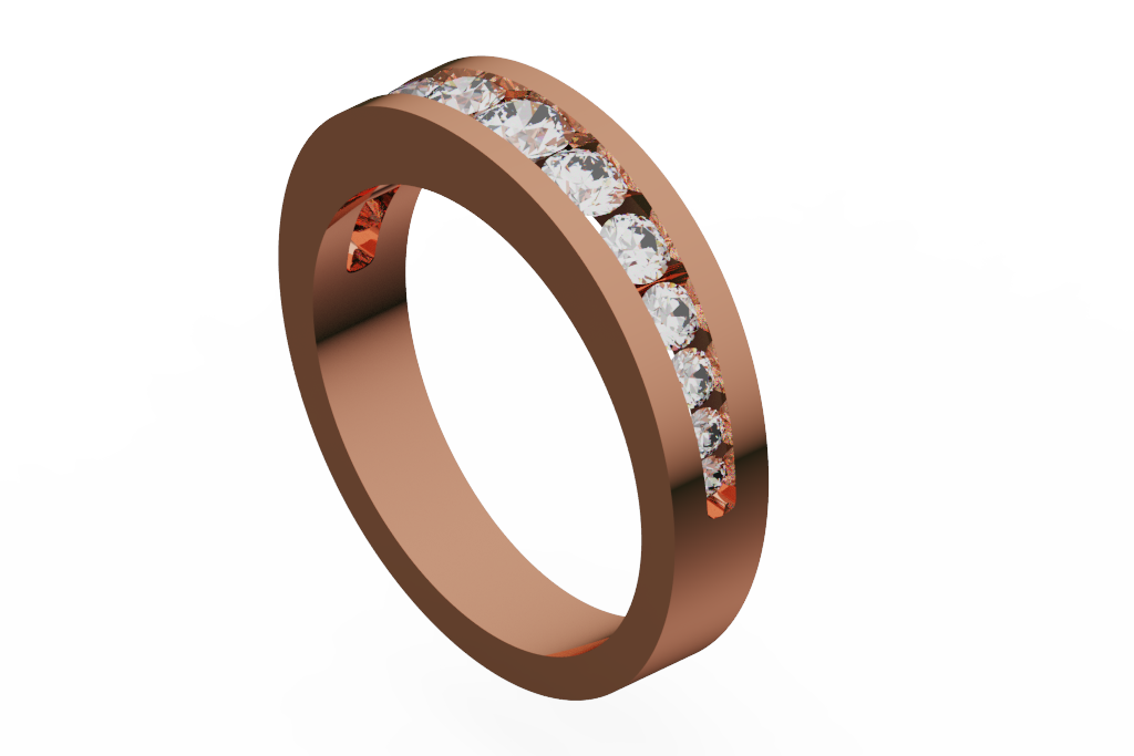 Slim Straight Channel Diamond Band