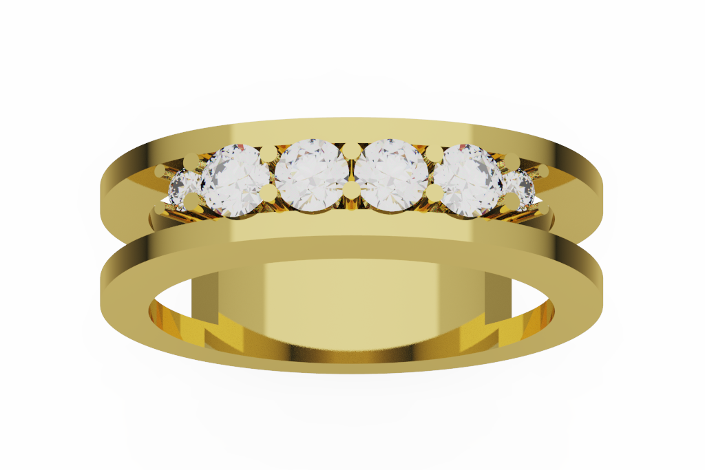 Six Stone Diamond Bridge Band