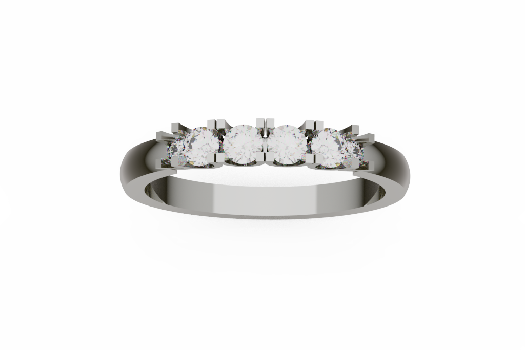 Five Stone Raised Prong Diamond Band