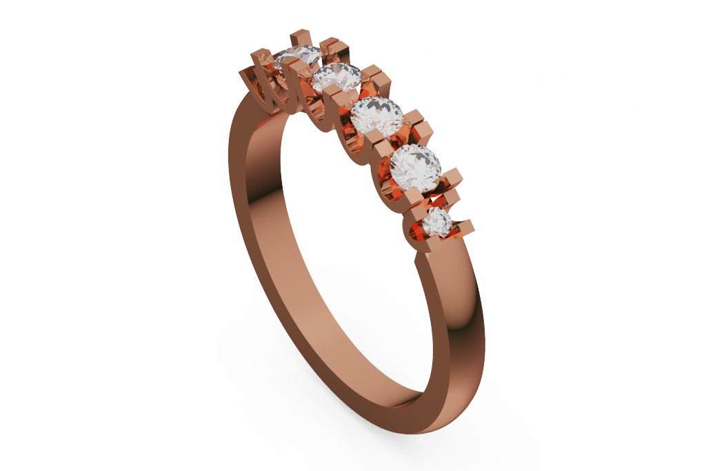 Graduated Round Diamond Prong Band