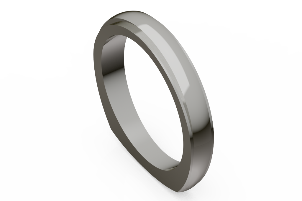 Domed Wedding Band With Single Groove