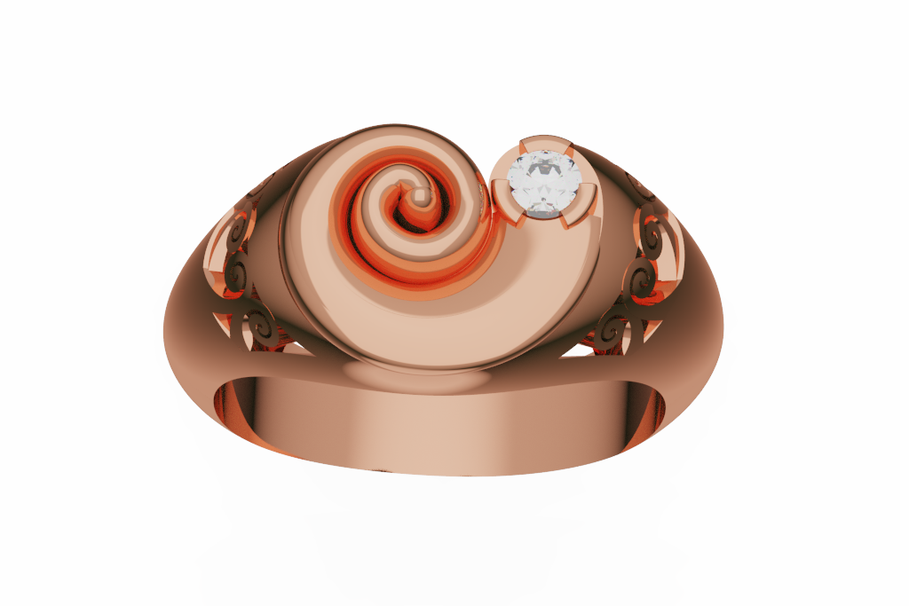 Spiral Scroll Diamond Accent Fashion Ring
