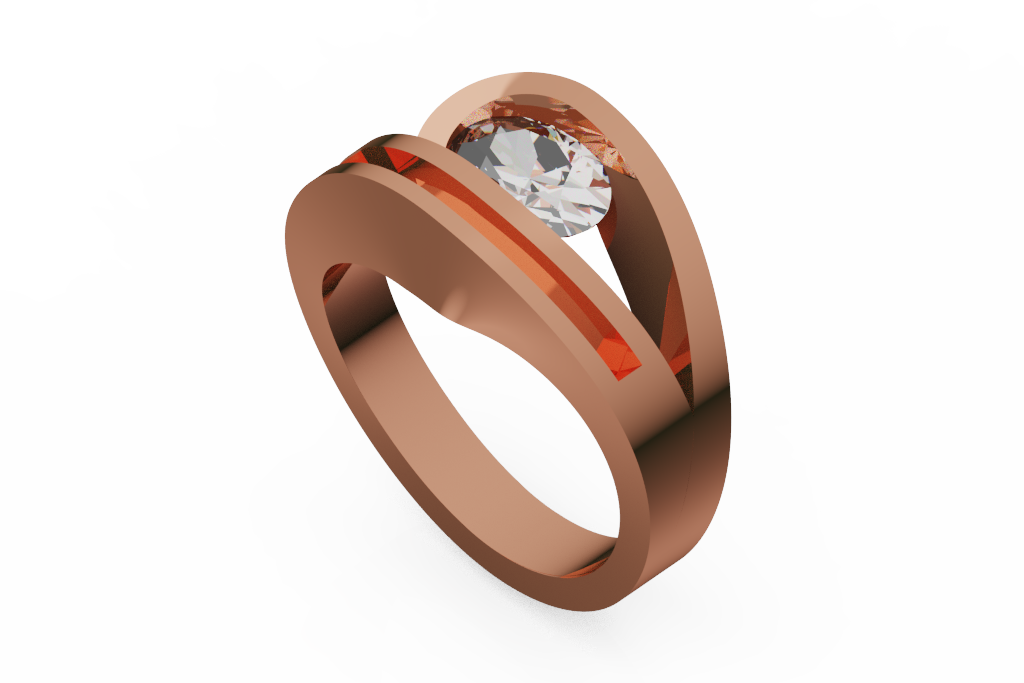 Wide Open Bypass Round Diamond Ring
