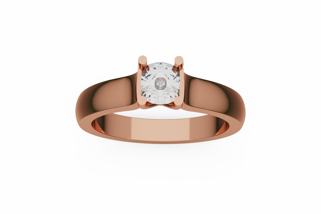 Round Solitaire Ring With Pinched Shoulders