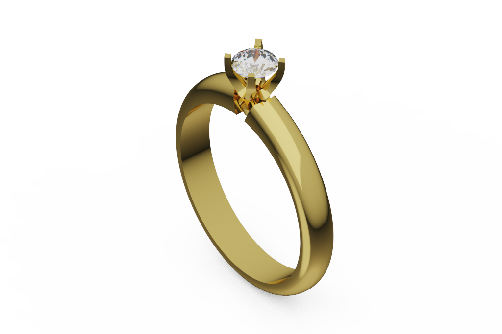 Petite Round Solitaire Ring With Pinched Crown
