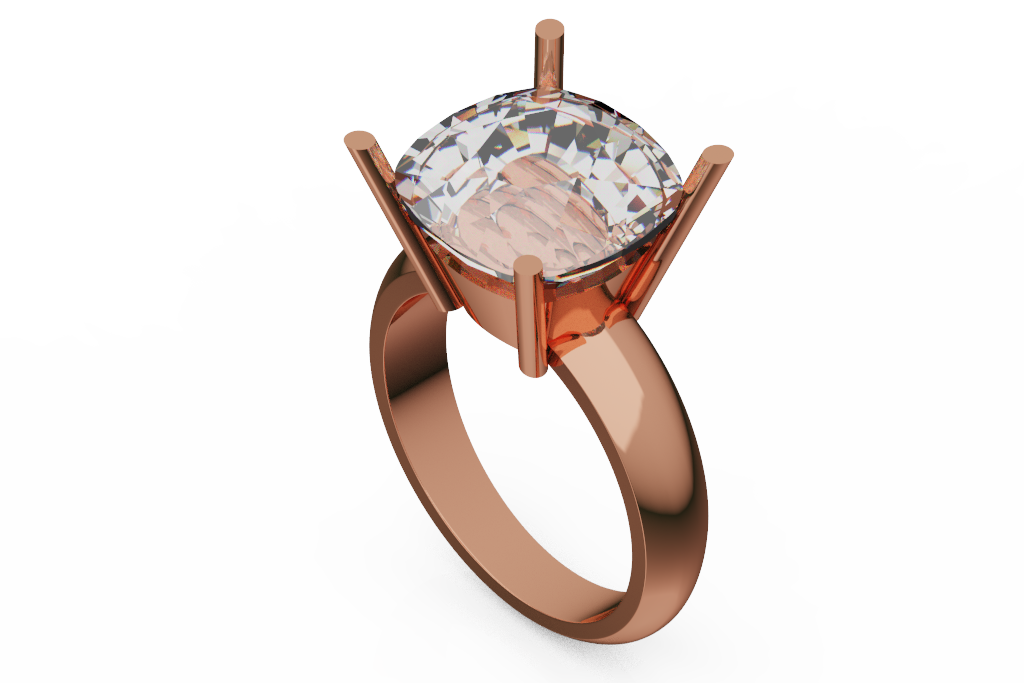 Oversized Round Solitaire Ring With Tall Prongs