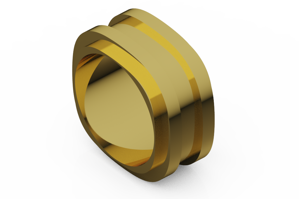 Wide Stepped Rail Wedding Band