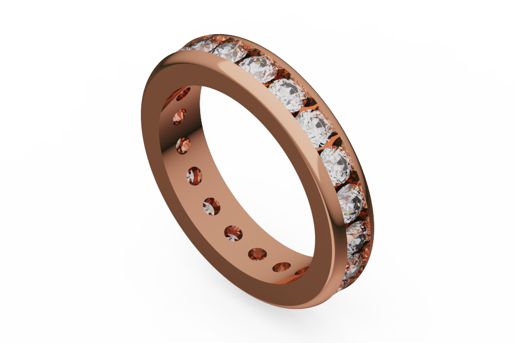 Round Diamond Channel Eternity Band