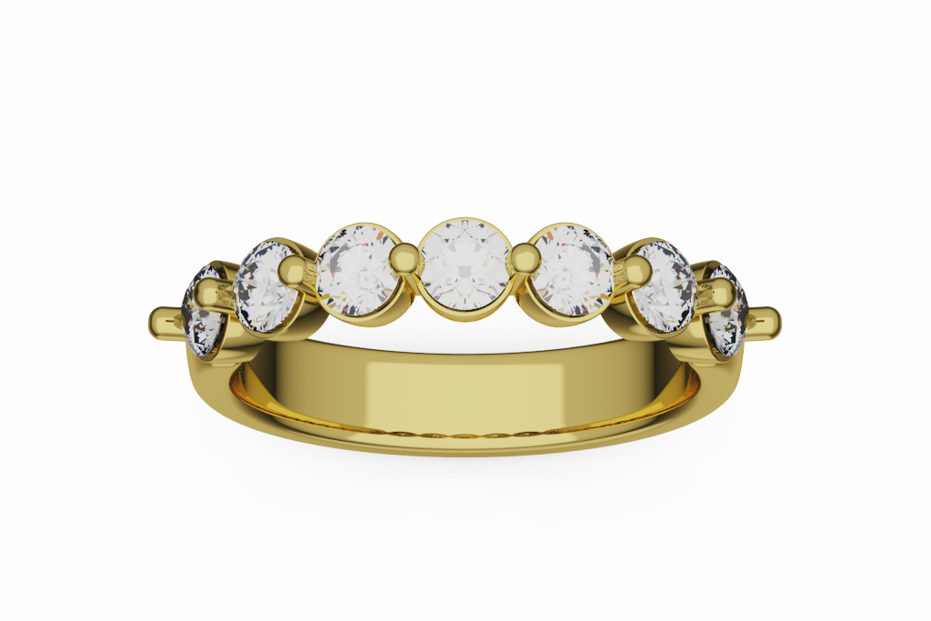 Graduated Round Diamond Scallop Band