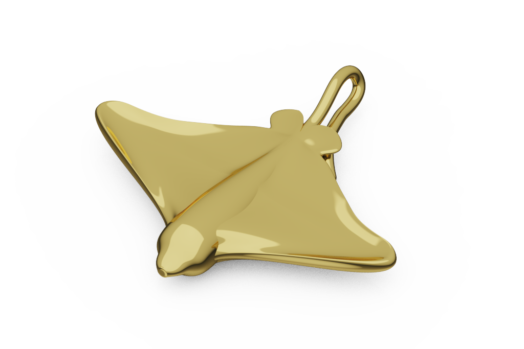 Plain Manta Ray Earring
