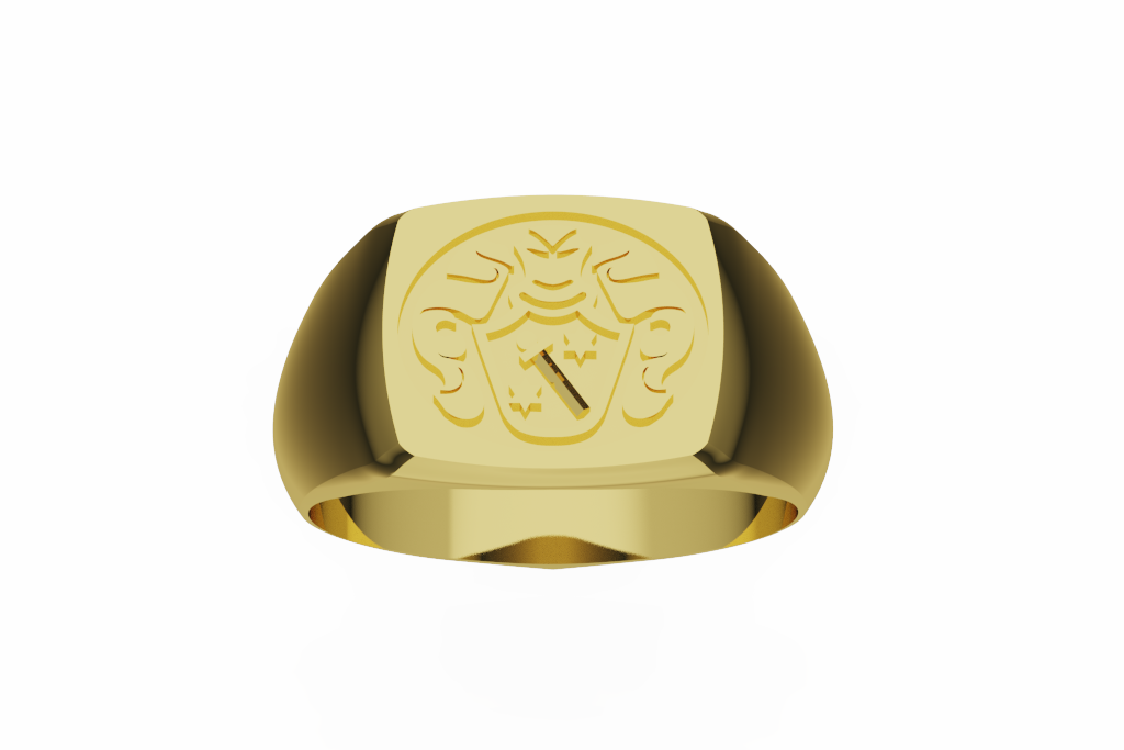 Engraved Crest Signet Ring