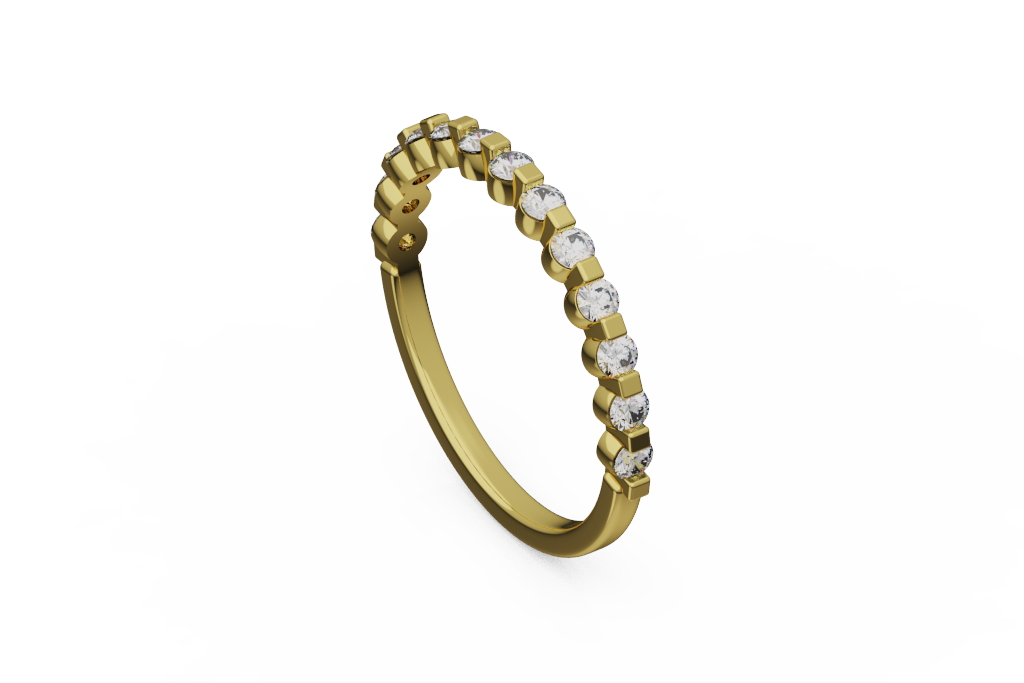 Slim Round Diamond Link Wedding Band
