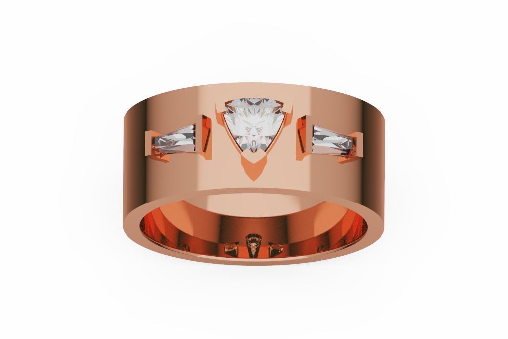 Wide Pear And Baguette Cocktail Ring