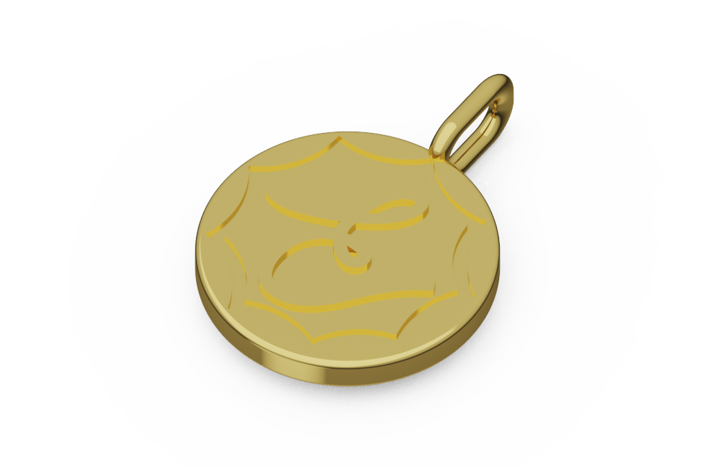 Round Engraved Medallion Pendant