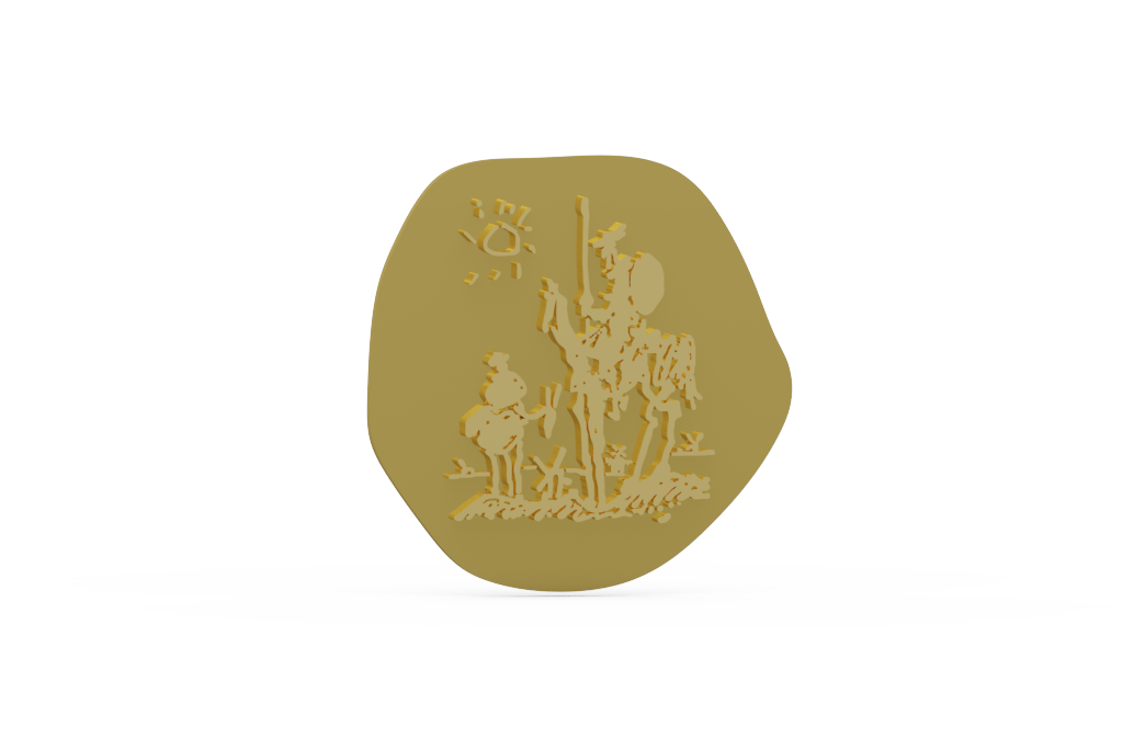 Irregular Scenic Relief Medallion Pendant