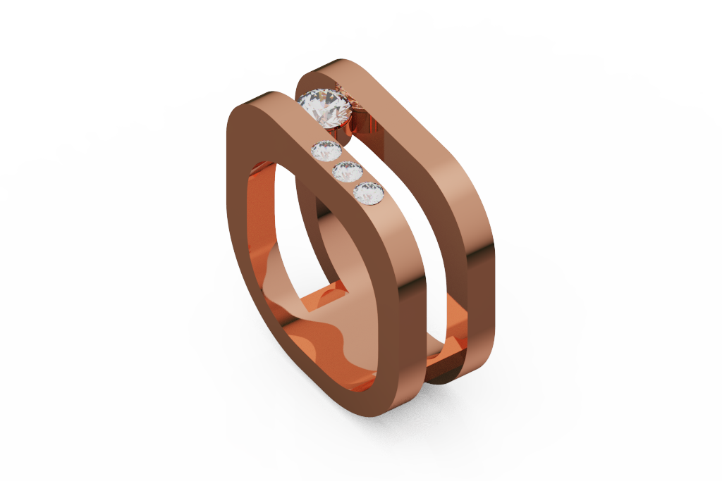 Geometric Open Diamond Fashion Band