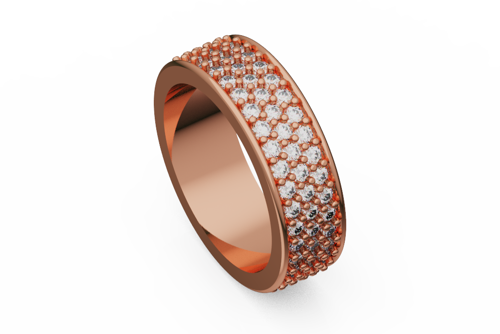 Men’s Wide Pavé Diamond Wedding Band