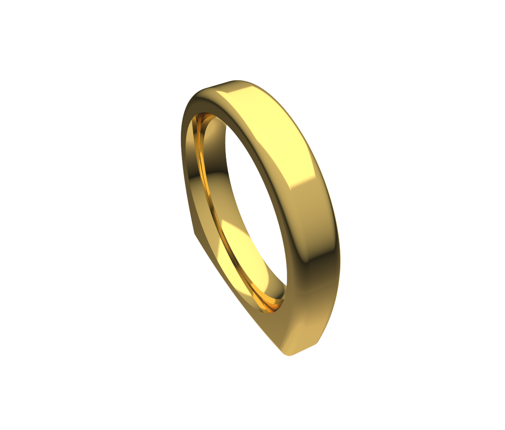 Plain Beveled Wedding Band