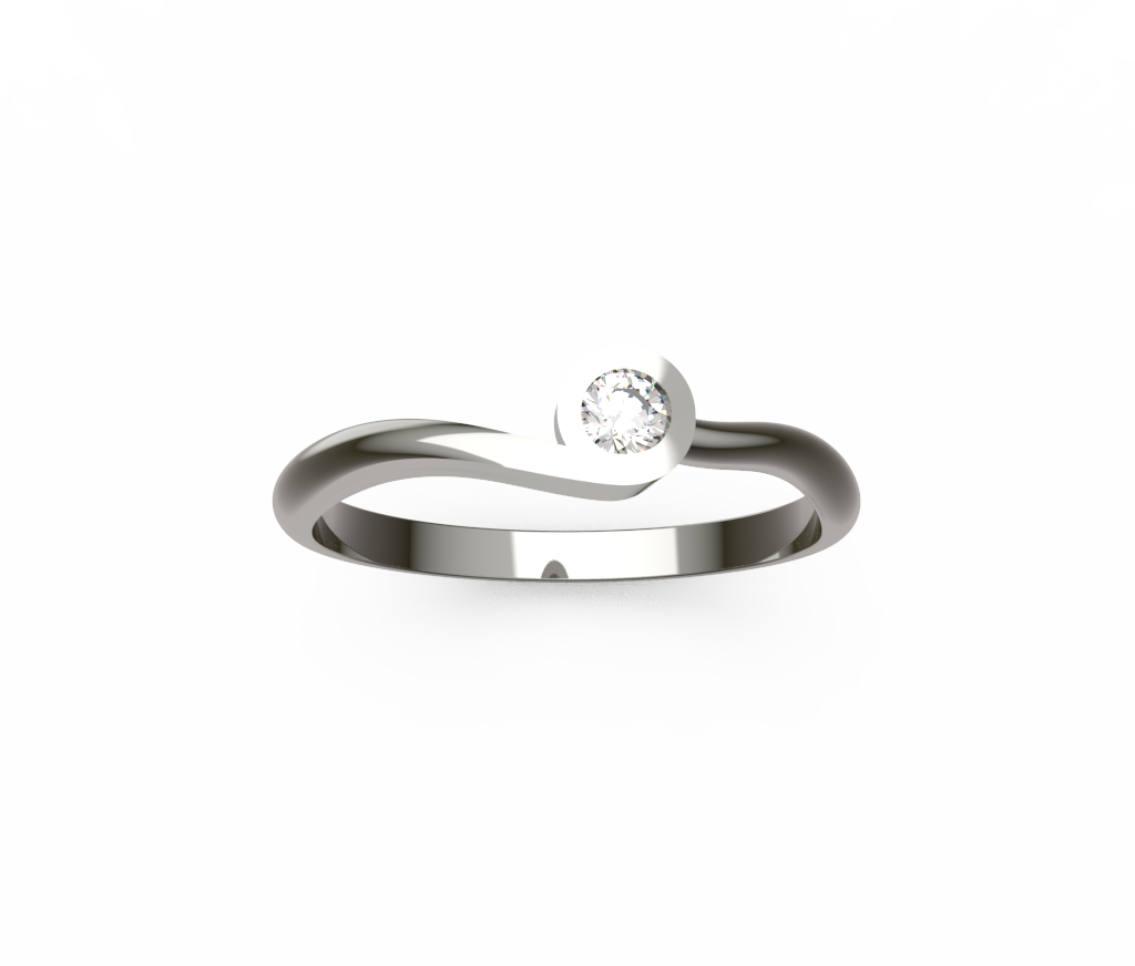 Small Round Bezel Bypass Solitaire Ring