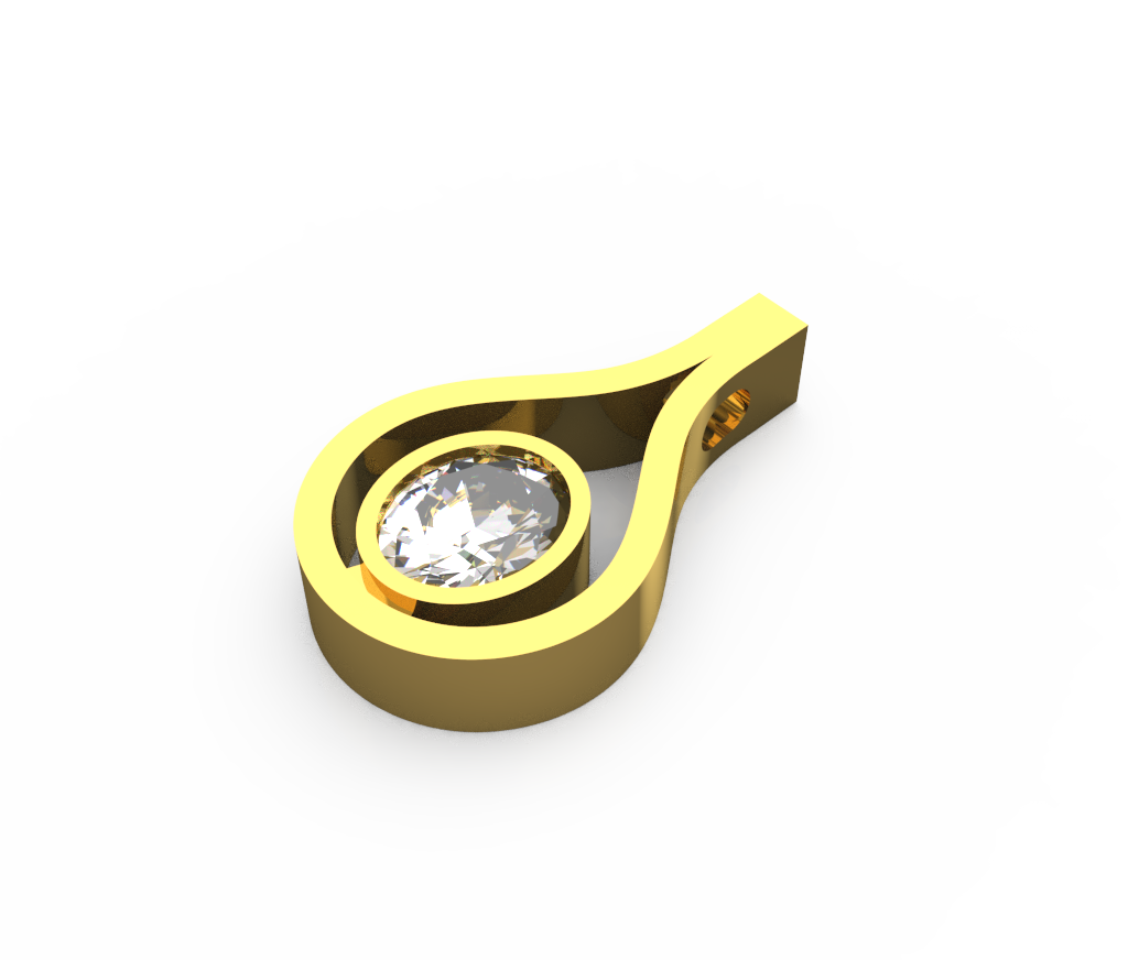 Teardrop Bezel Diamond Pendant
