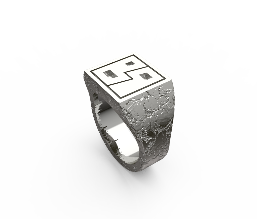 Square Geometric Signet Ring
