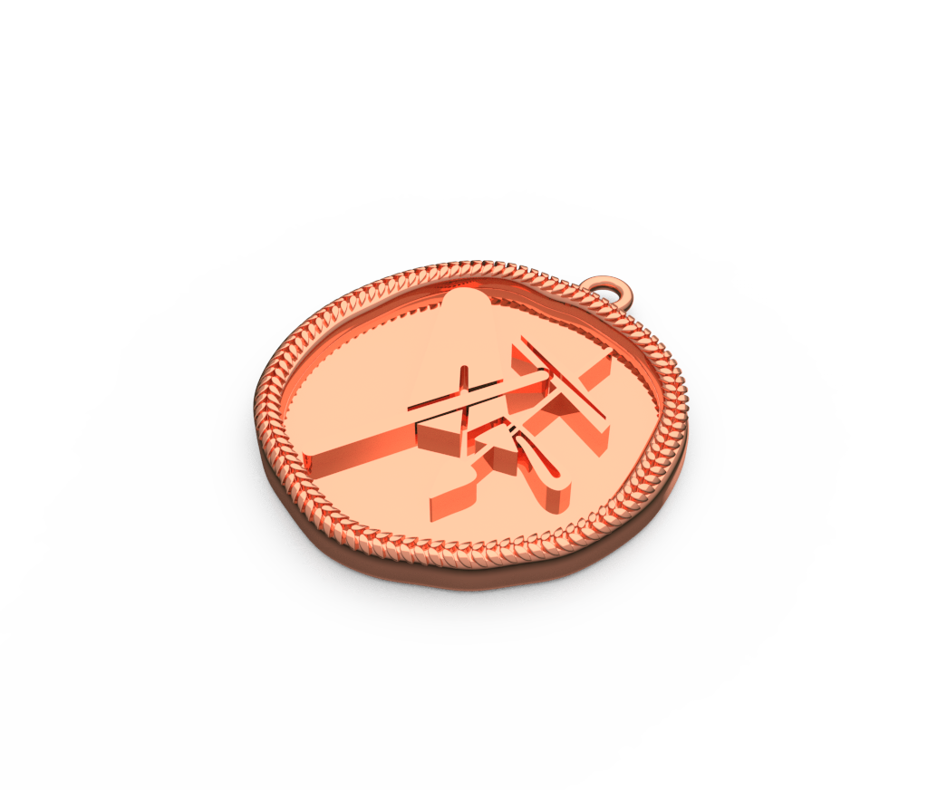 Oval Rope Border Medallion Pendant