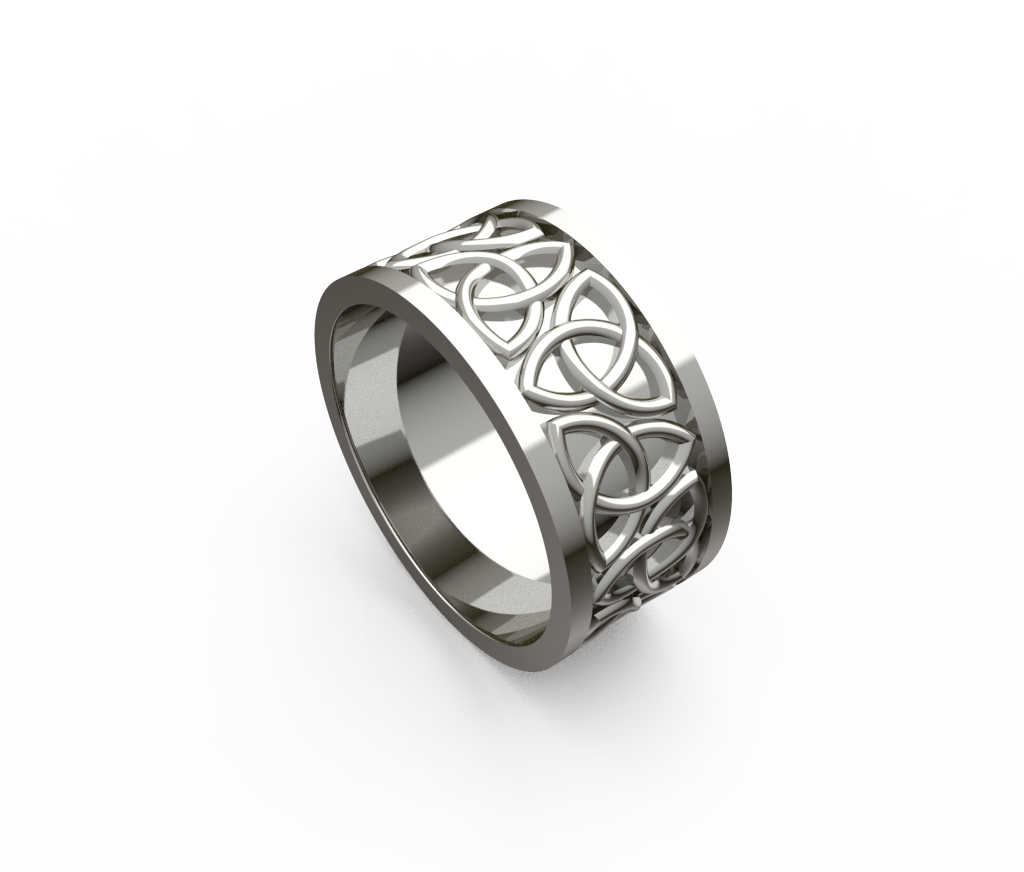 Wide Celtic Knot Wedding Band