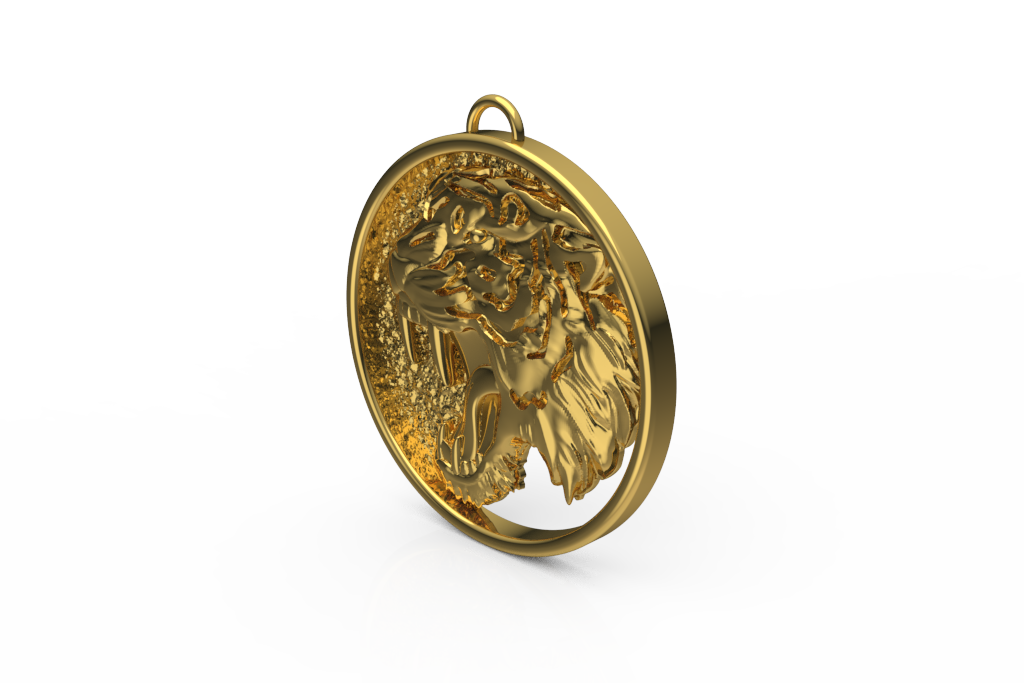 Round Animal Relief Medallion Pendant